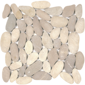Beige XL Sliced Matte Pebble Interlocking - stone tile